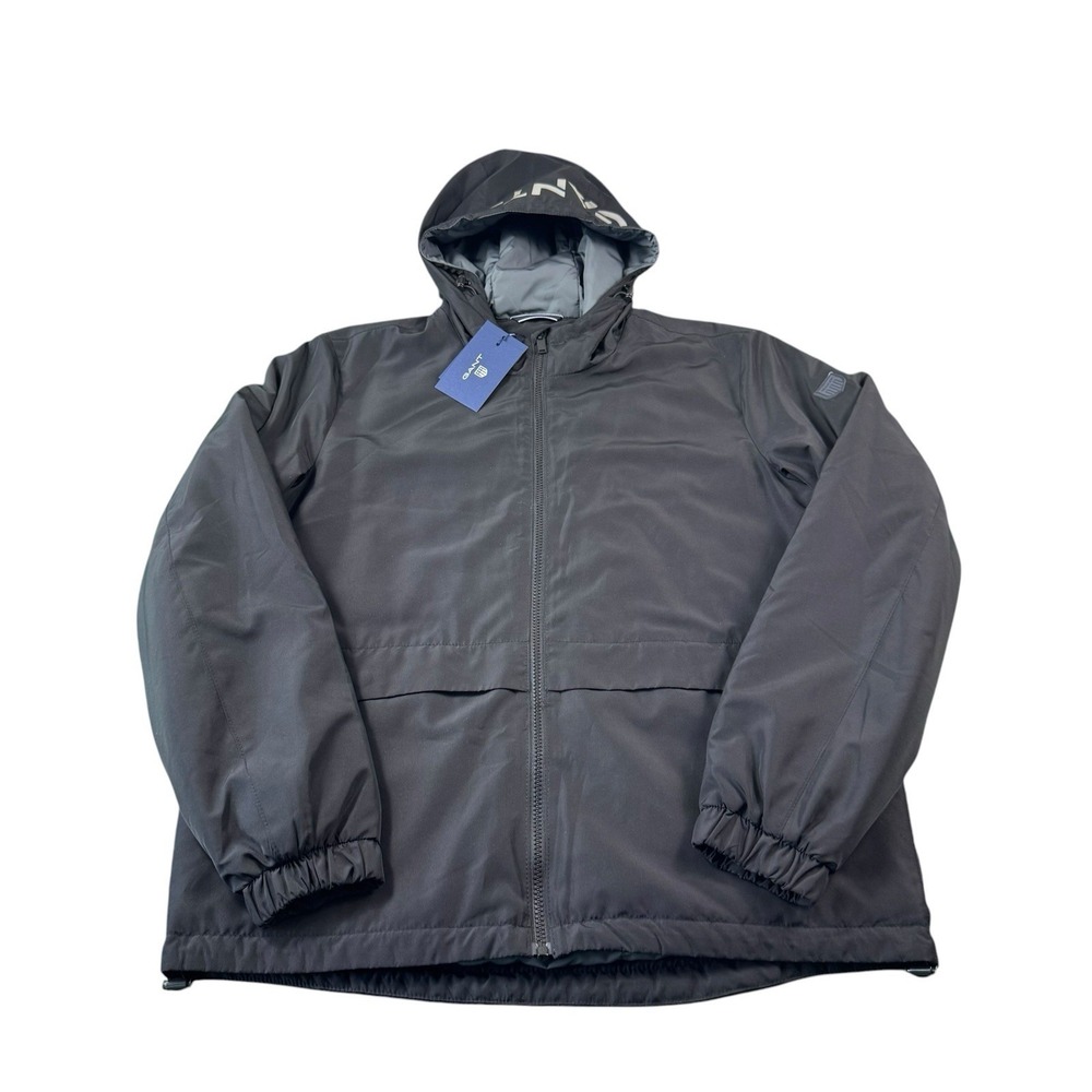 GANT Black‎ Polyester Full Zip Reflective Hooded Jacket Size Medium NWT
